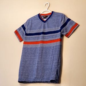 🔥NWOT Vroom Sport Performance Blue White Red Crew Neck T-shirt Men's US Small